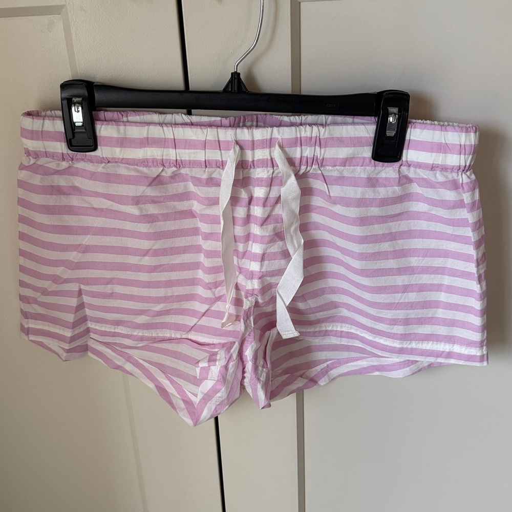 J. Crew Pink/Lavender and White Striped Cotton Boxer Shorts NWOT